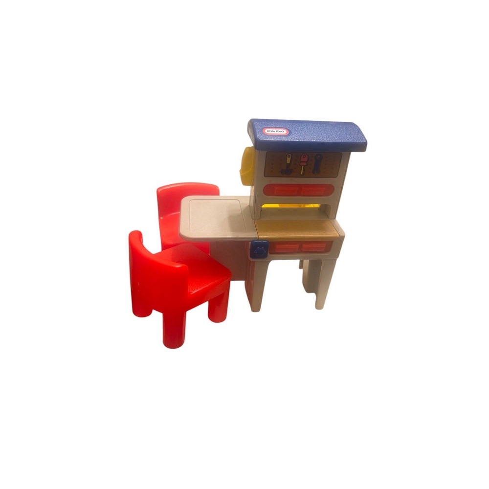 1991 Little Tikes Place Miniatures Workshop & 2 Chairs Set #5563 Complete! CHEAP